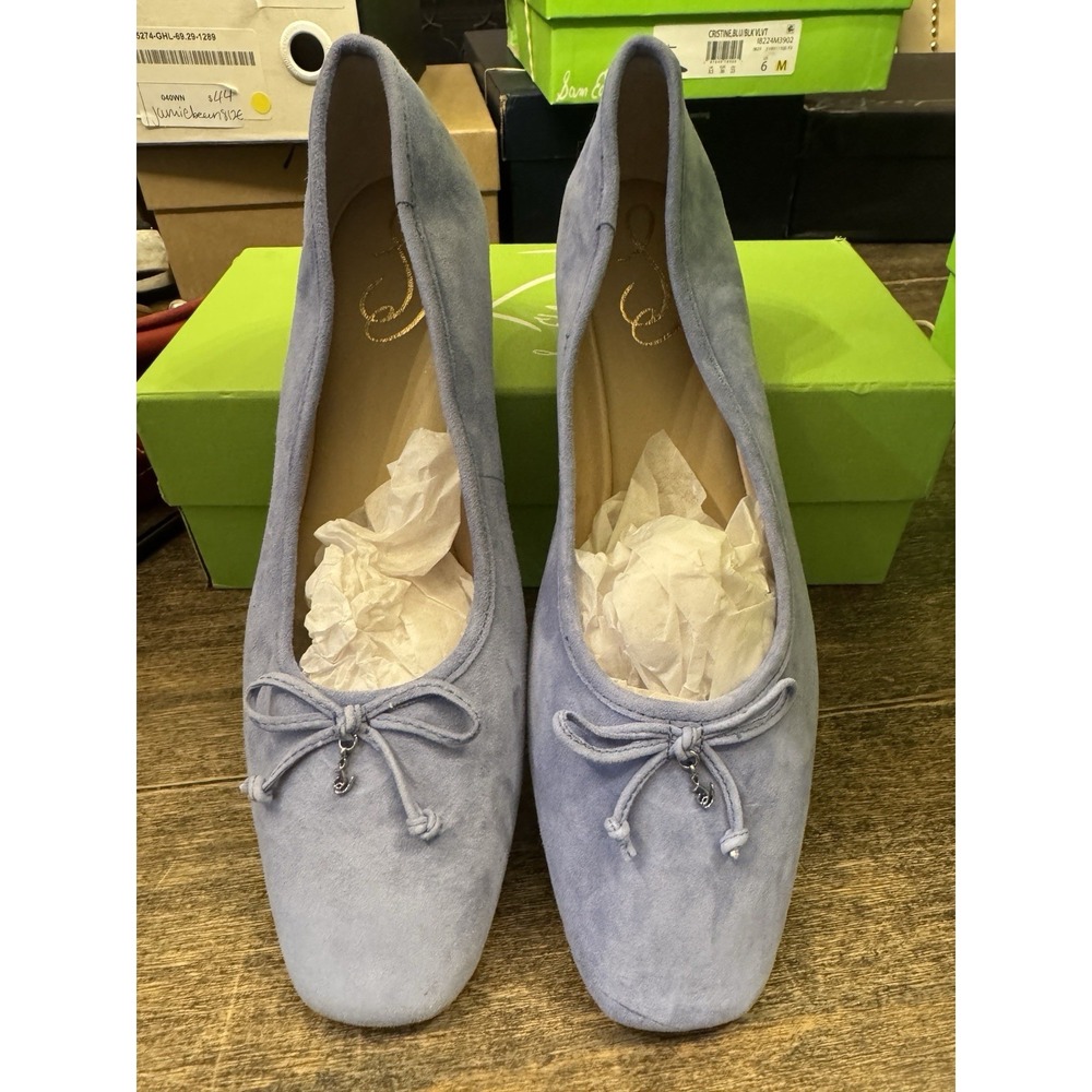 Sam Edelman Women's Marisol Flat Ballet Size 11 Cerulean Suede - Picture 3 of 13